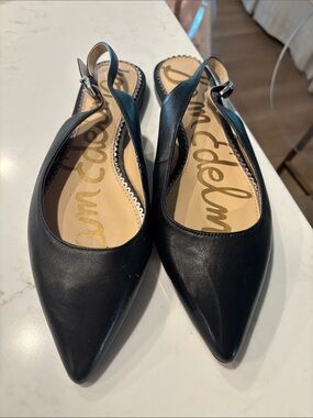 Sam Edelman Black Pointed Slingback Flatsi